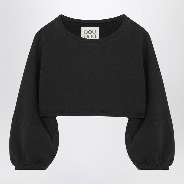 Shirts &amp; Tops 6 Douuod - Cropped sweatshirt in black cotton Brand
