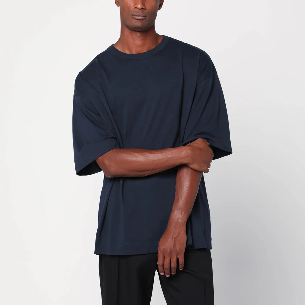 Dries Van Noten - Oversized navy blue cotton T-shirt Brand Shirts & Tops S
