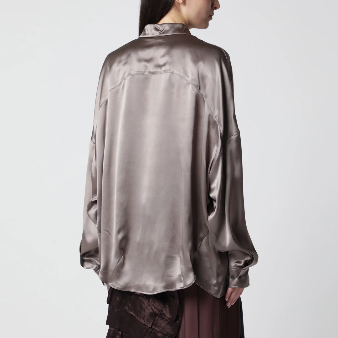 Dries Van Noten - Shirt Taupe Color in Silk Brand Shirts &amp; Tops