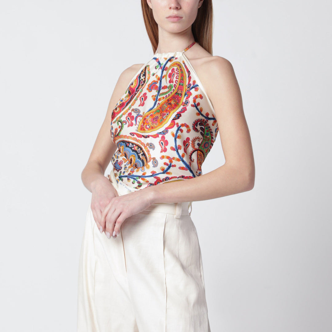 Shirts &amp; Tops TU ETRO - Bandana top in silk twill with floral Paisley motif Brand
