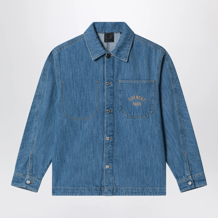 Givenchy - Blue denim shirt with logo embroidery Brand Shirts &amp; Tops 8