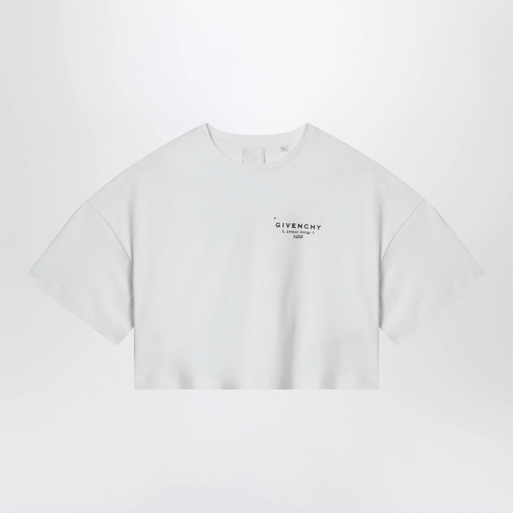Givenchy - White cropped T-shirt with logo print Brand Shirts & Tops 8