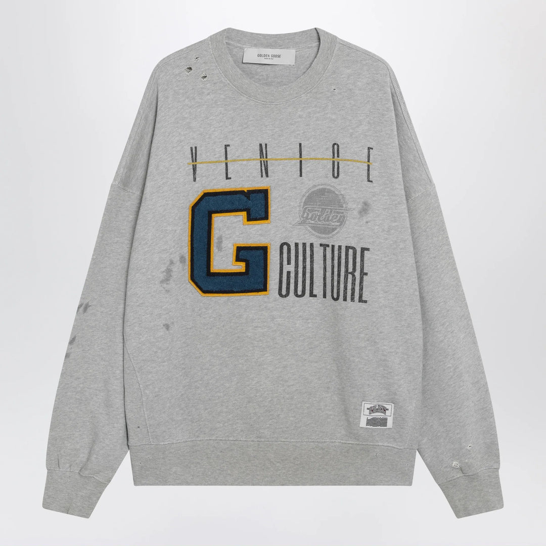 Golden Goose - Grey sweatshirt with college logo graphic Brand Shirts &amp; Tops S