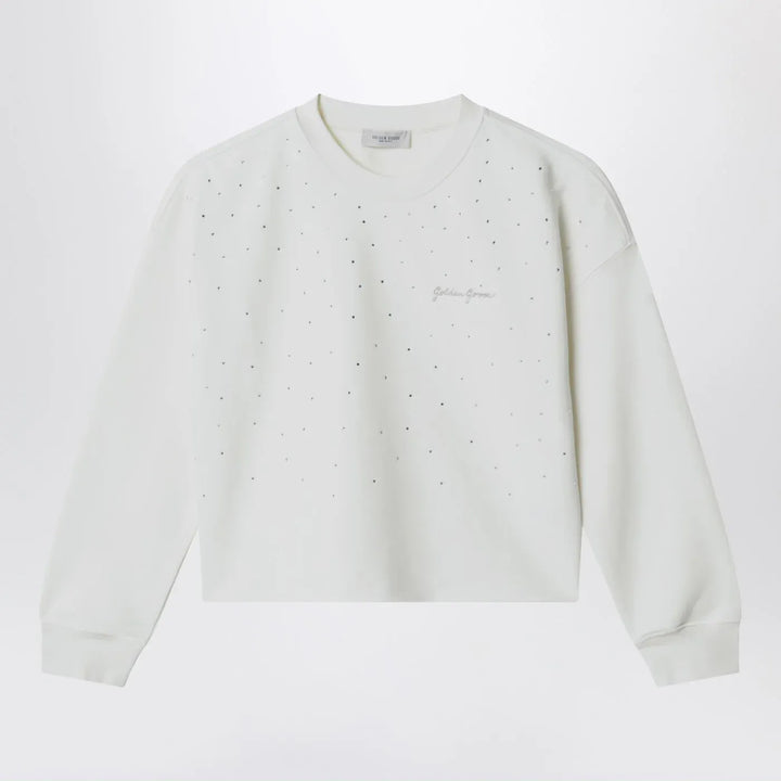 Golden Goose - White cotton sweatshirt with rhinestones Brand Shirts &amp; Tops 4