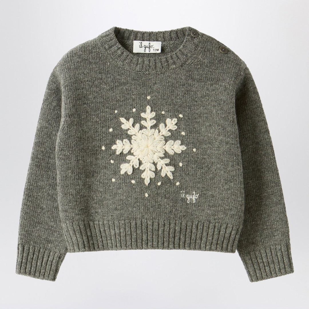 Shirts &amp; Tops 2A Il Gufo - Grey wool sweater with snowflake motif Brand