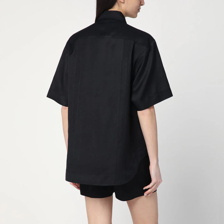LouLou De Saison - Black shirt in viscose and linen Brand Shirts &amp; Tops 38  FR