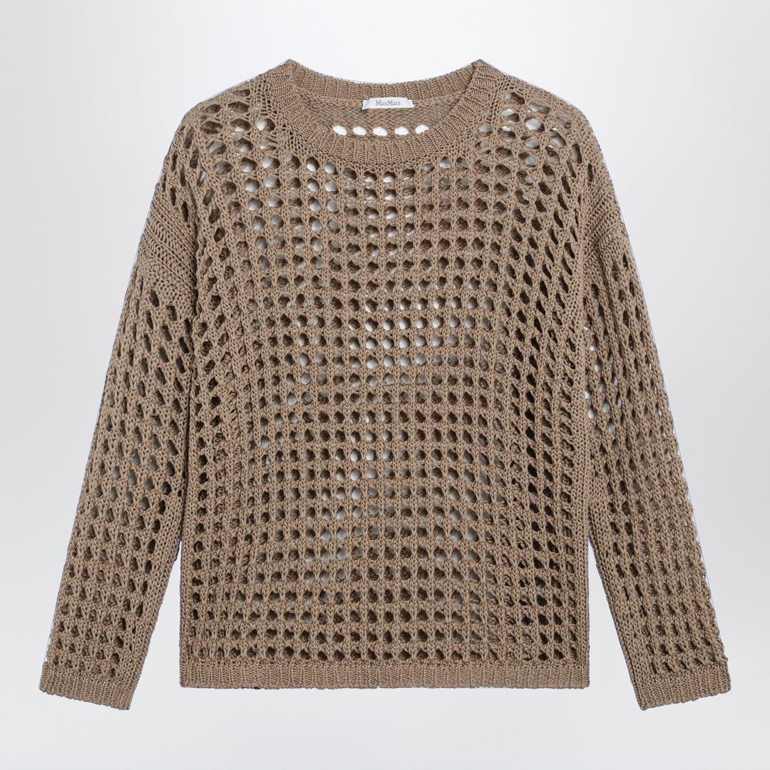 Shirts &amp; Tops Max Mara - Cotton mesh long-sleeve sweater in Desert Brand