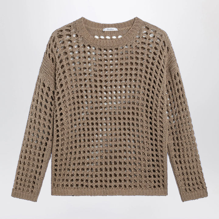 Max Mara - Cotton mesh long-sleeve sweater in Desert Brand Shirts &amp; Tops M
