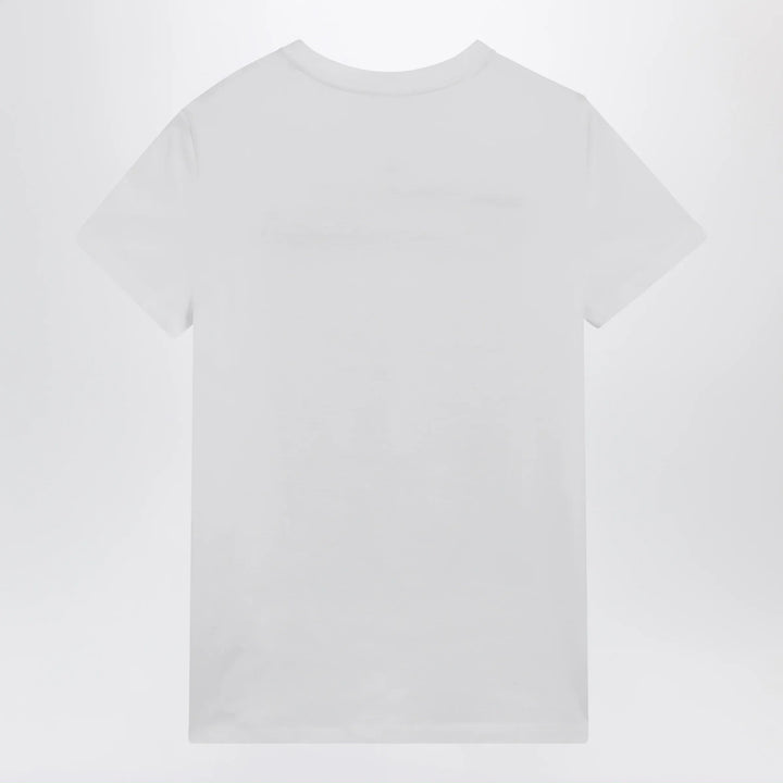 Max Mara - Optical white cotton jersey T-shirt with front print Brand Shirts &amp; Tops