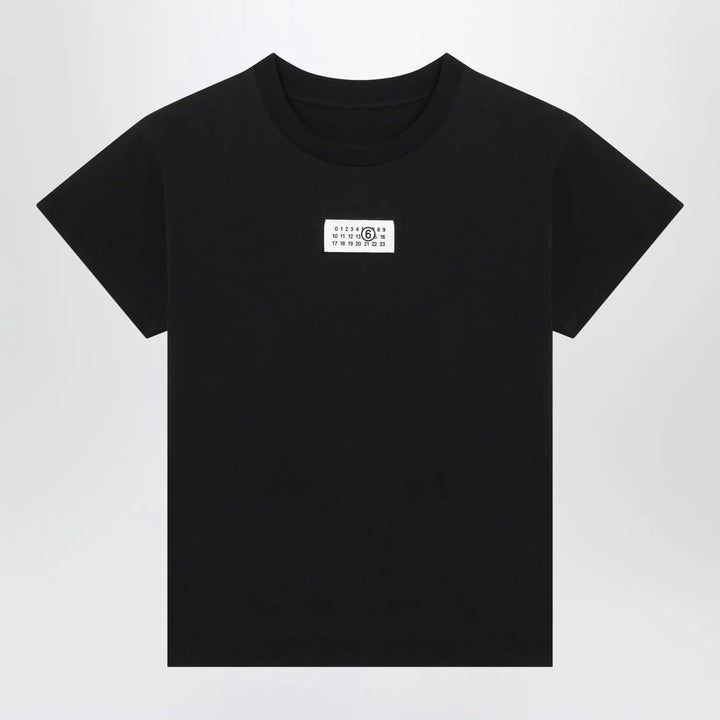 MM6 Maison Margiela - Black T-shirt with Numeric Signature patch Brand Shirts &amp; Tops XS