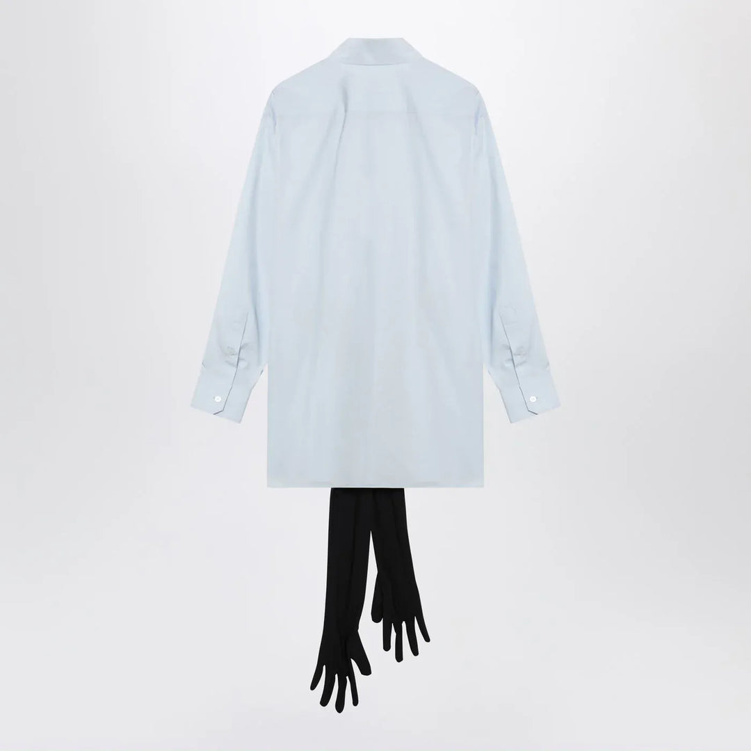 MM6 Maison Margiela - Light blue cotton shirt with gloves Brand Shirts &amp; Tops