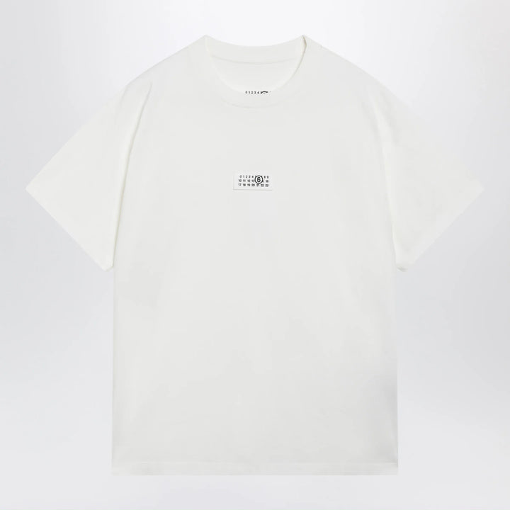 MM6 Maison Margiela - White cotton jersey T-shirt with logo patch Brand Shirts &amp; Tops M