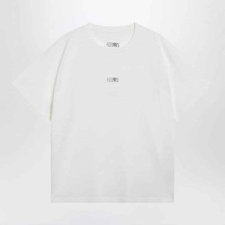MM6 Maison Margiela - White cotton T-shirt with Numeric logo Brand Shirts &amp; Tops S