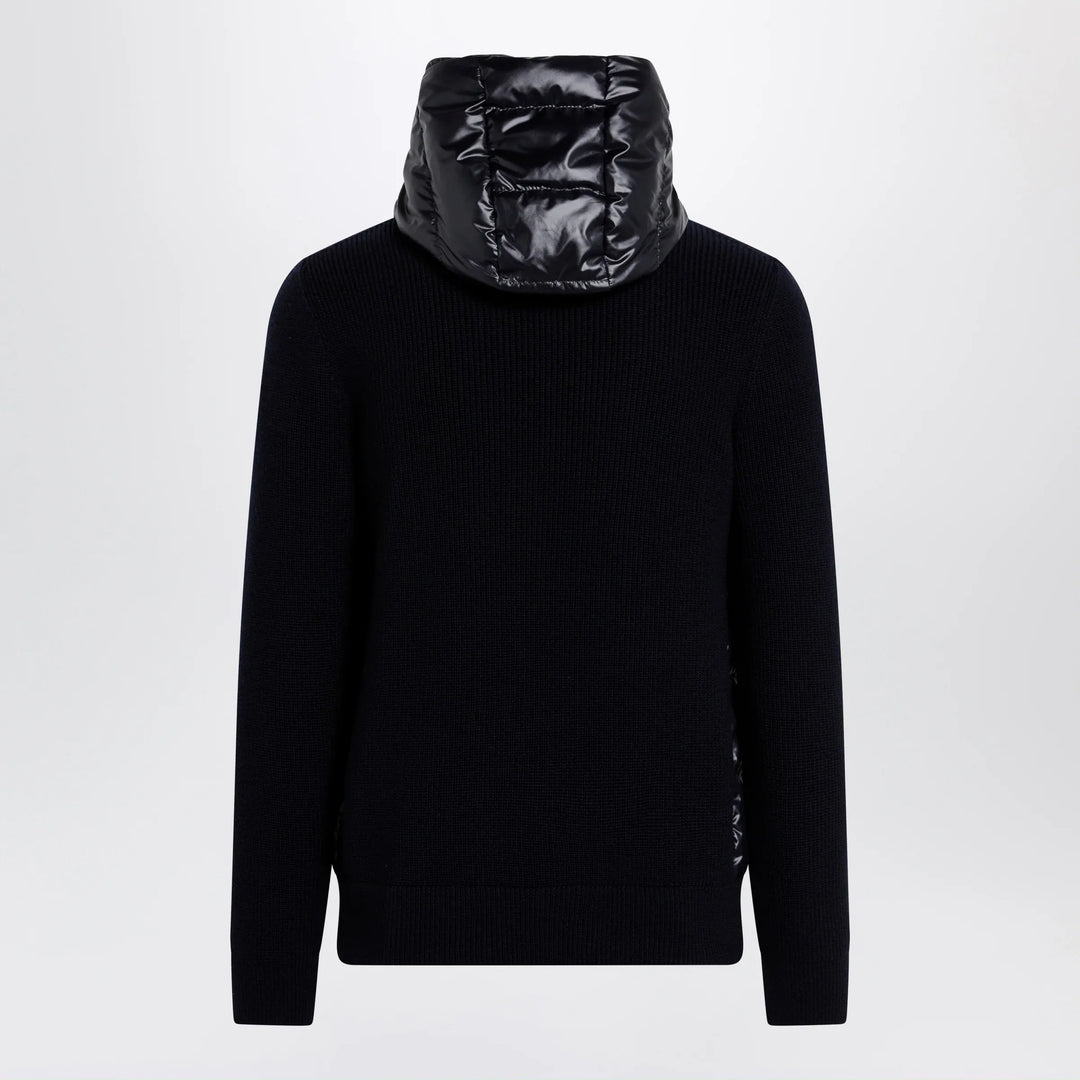 Moncler - Blue padded wool zip-up hoodie Brand Shirts &amp; Tops