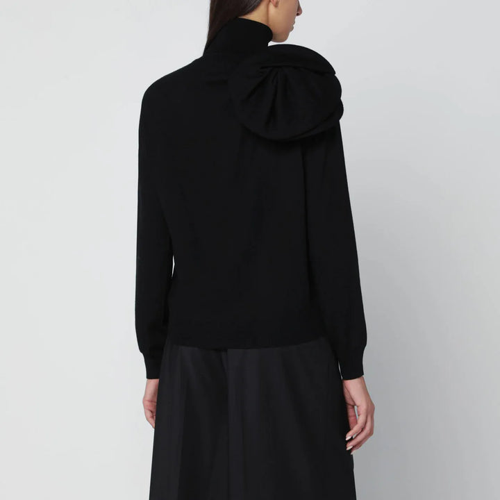 Moschino - Black turtleneck sweater with flower detail Brand Shirts &amp; Tops