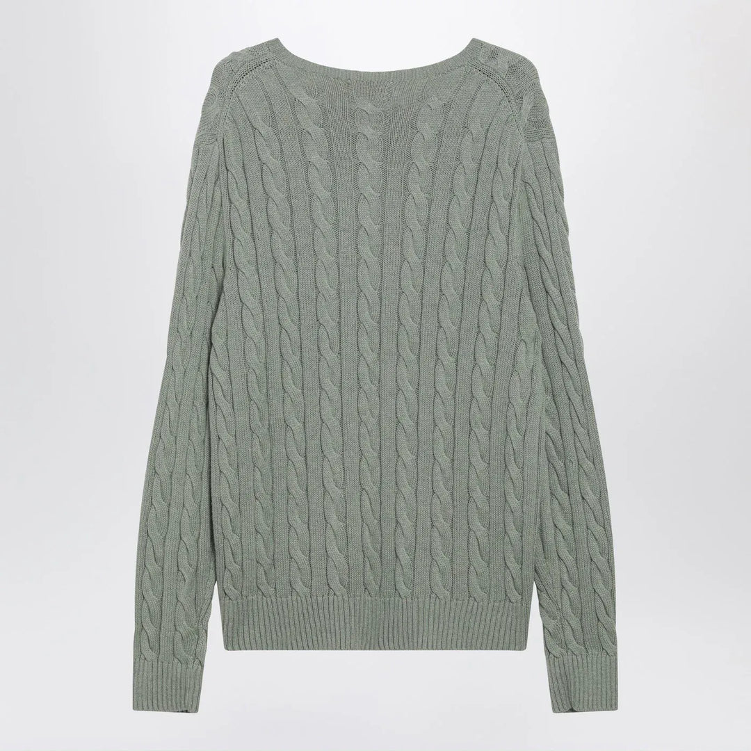 Polo Ralph Lauren - Grey-green cotton cable-knit sweater Brand Shirts &amp; Tops
