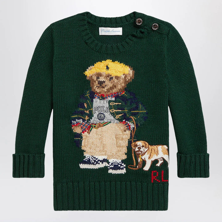 Polo Ralph Lauren - Moss green cotton Polo Bear sweater Brand Shirts &amp; Tops 6