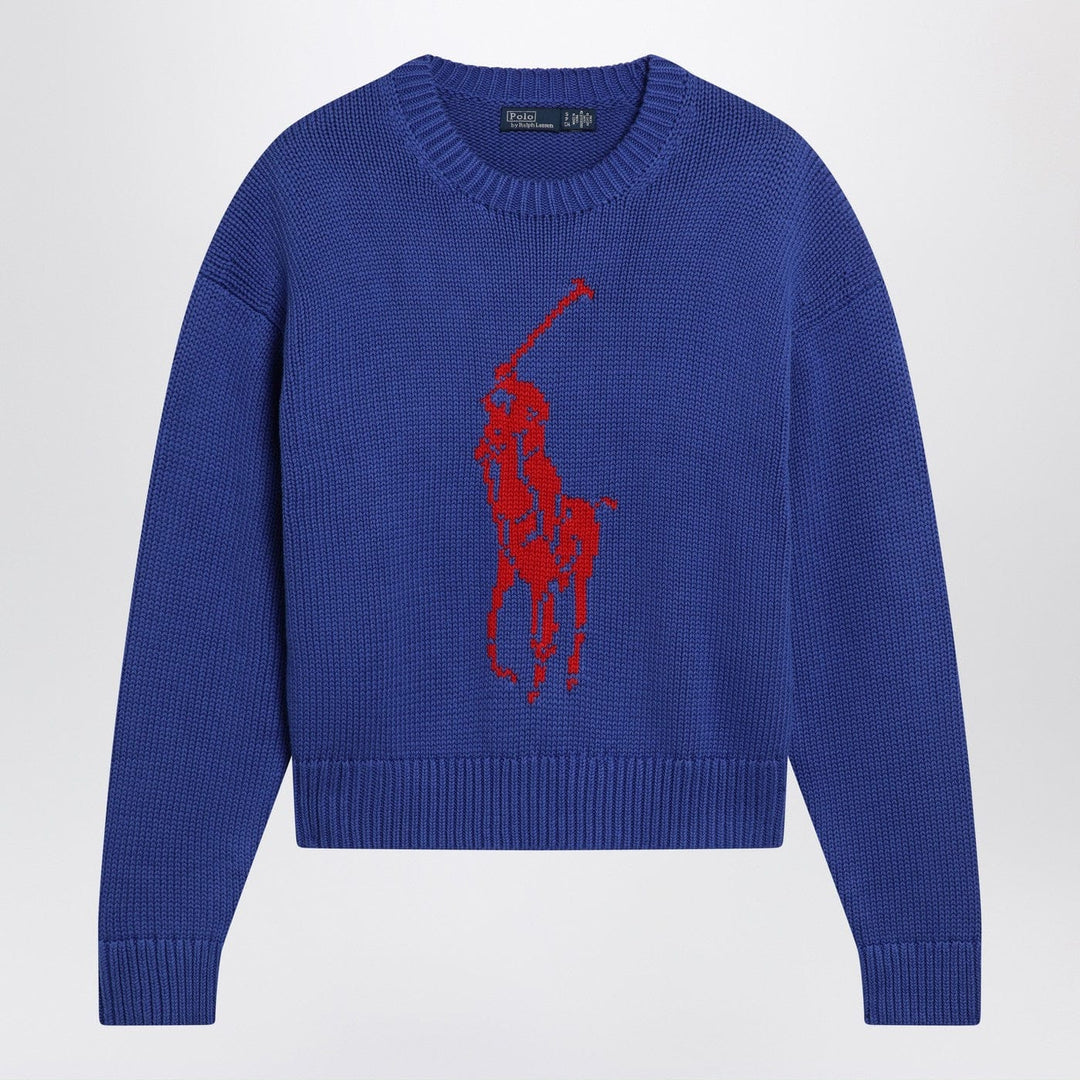 Shirts &amp; Tops Polo Ralph Lauren - Purplish blue sweater with logo intarsia Brand