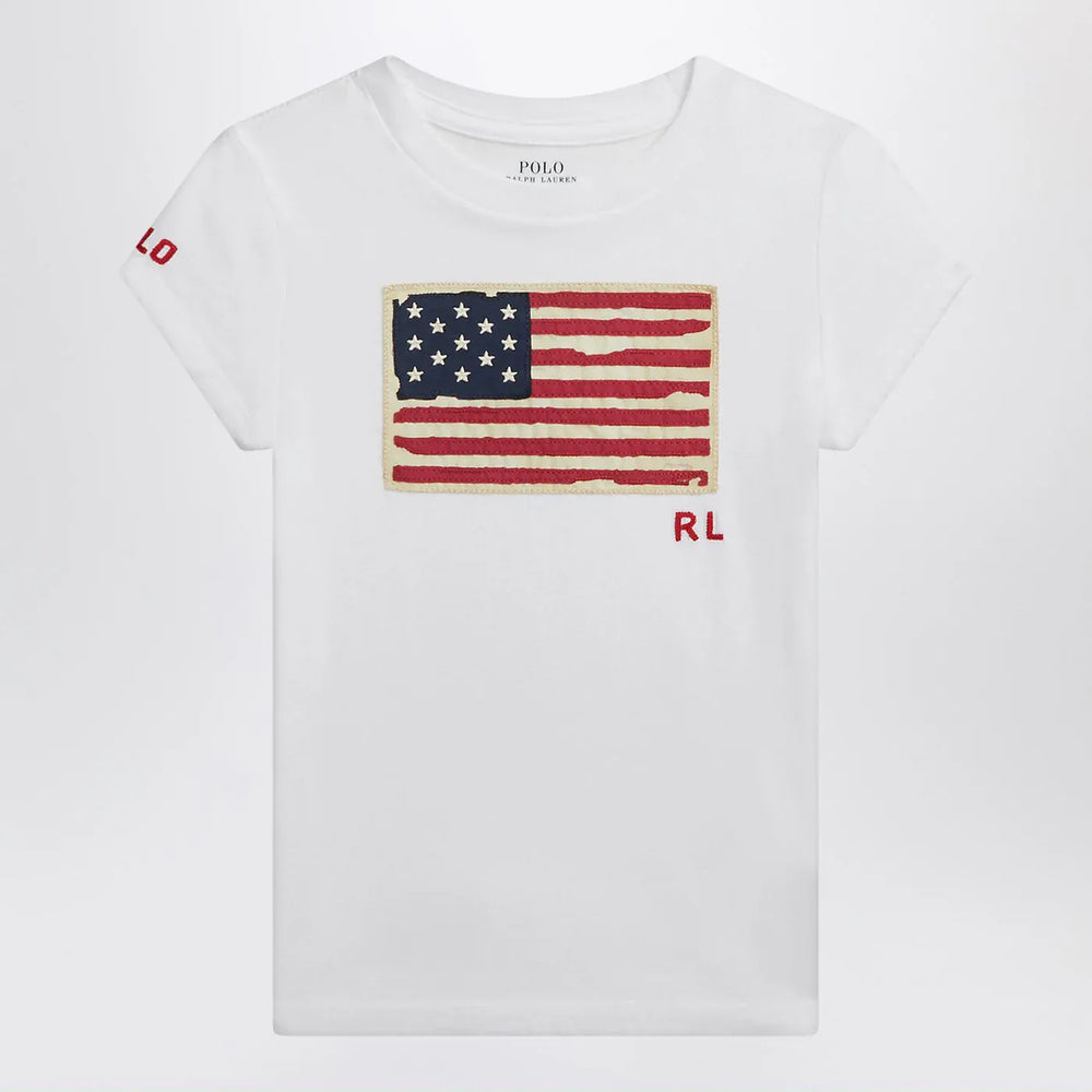 Polo Ralph Lauren - white jersey T-shirt with flag Brand Shirts & Tops 3