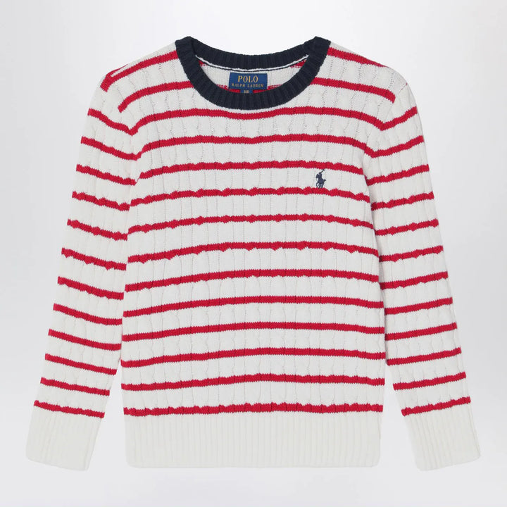 Polo Ralph Lauren - White/red striped cable-knit jumper Brand Shirts &amp; Tops 3