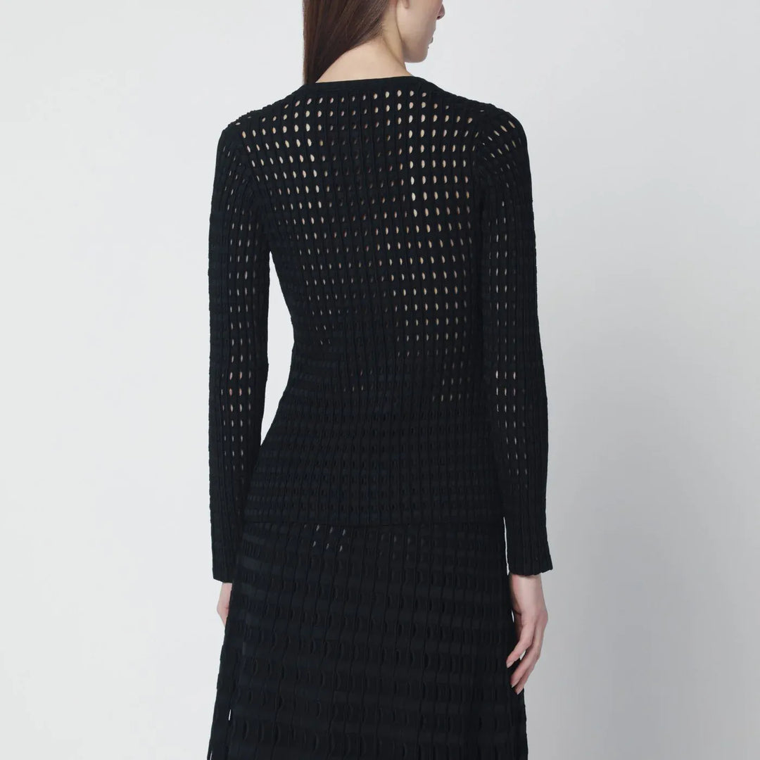 SIMKHAI - Mabel black openwork knit cardigan Brand Shirts &amp; Tops