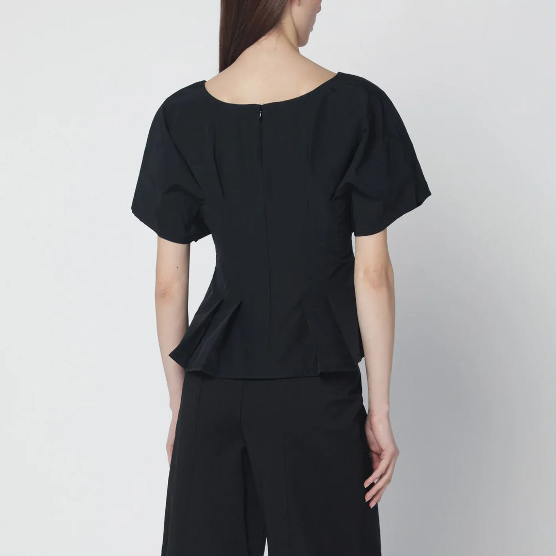 SIMKHAI - Rozen black cotton faille top Brand Shirts &amp; Tops