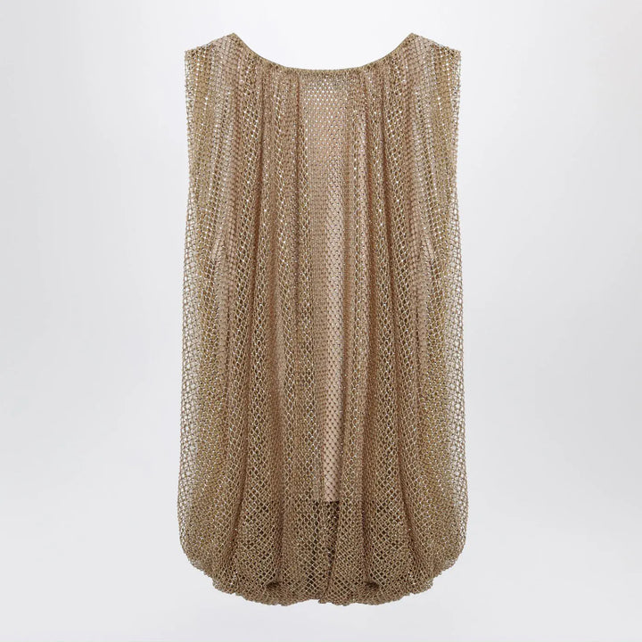 Sportmax - Camel mesh top with crystals Brand Shirts &amp; Tops