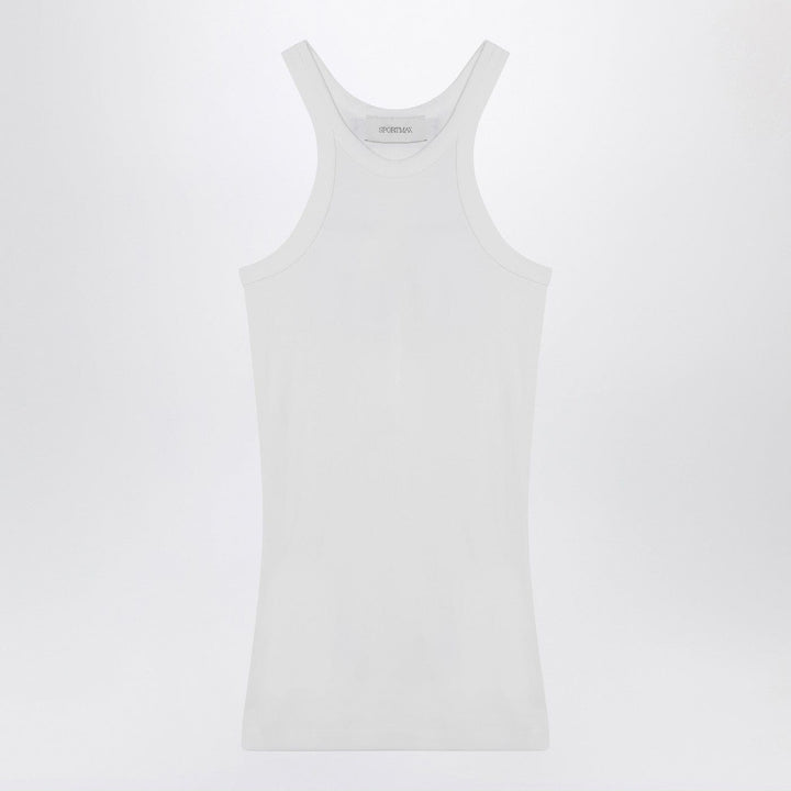 Shirts &amp; Tops L Sportmax - White ribbed tank top in silk blend Brand