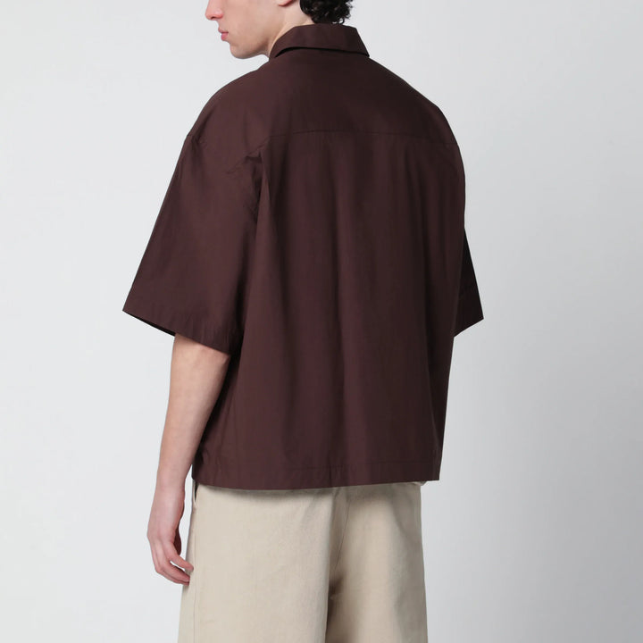 STUDIO NICHOLSON - Brown cotton poplin shirt Brand Shirts &amp; Tops