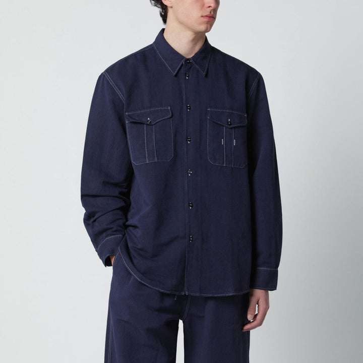 Shirts &amp; Tops STUDIO NICHOLSON - Louro shirt indigo blue in cotton and linen Brand