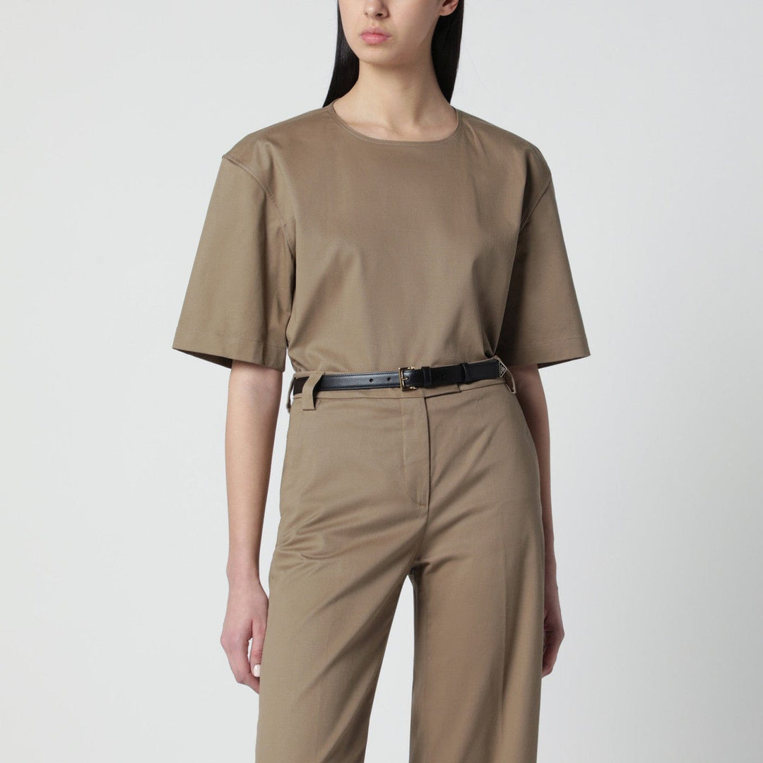 Shirts &amp; Tops TheLatest - Short-sleeve cognac cotton top Brand