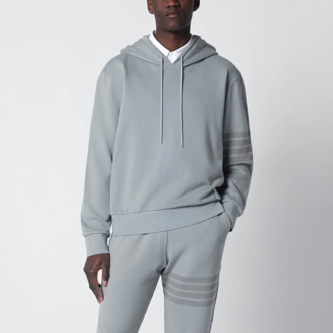 Thom Browne - Grey cotton hooded sweatshirt Brand Shirts &amp; Tops 2