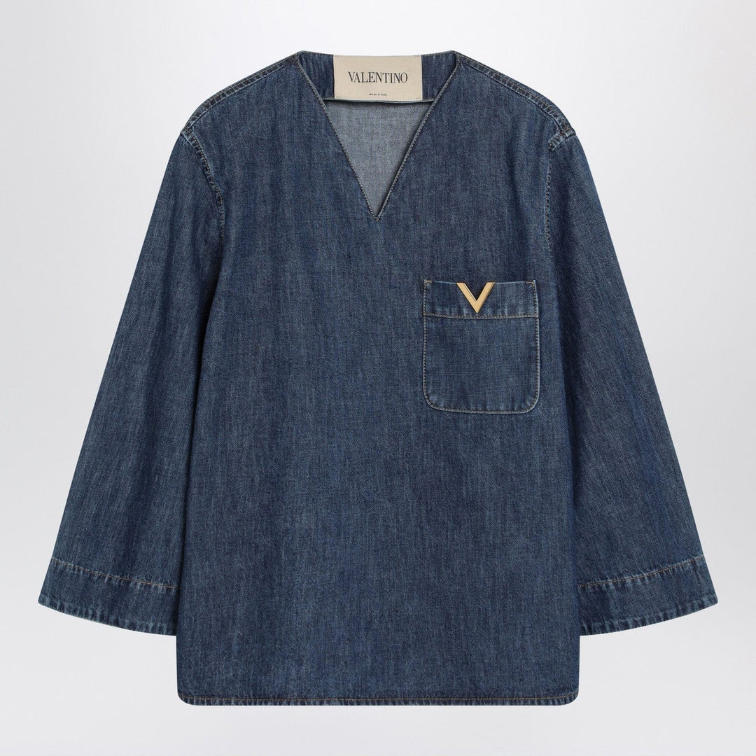 Shirts &amp; Tops 40  IT Valentino - Denim shirt with V Gold details Brand