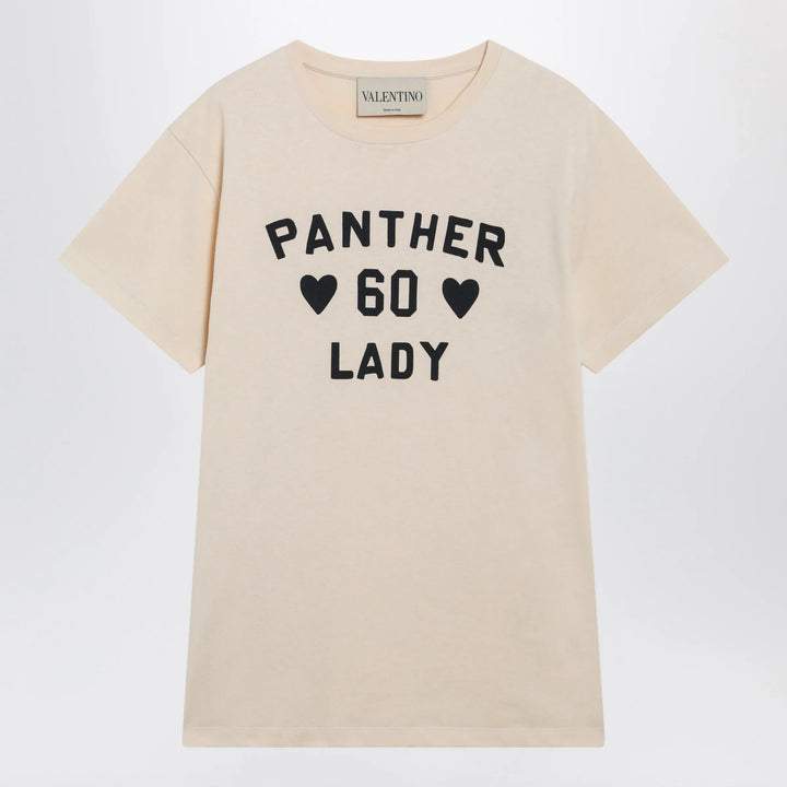 Valentino - Panther Lady cotton jersey T-shirt in birch/black Brand Shirts &amp; Tops XS