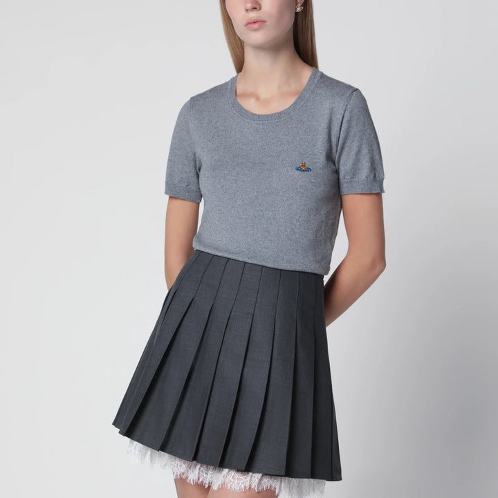 Vivienne Westwood - Bea knit cotton-cashmere T-shirt in dark grey Brand Shirts &amp; Tops XS