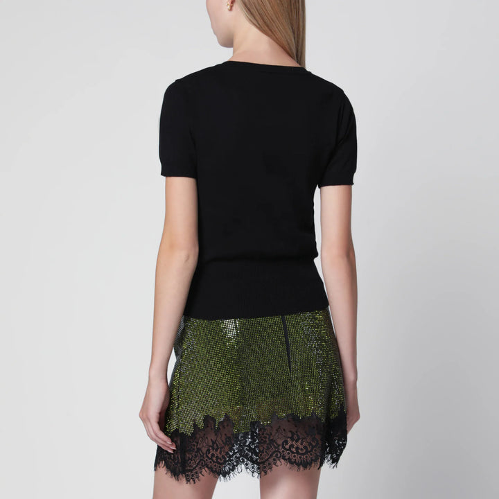 Vivienne Westwood - Bea knitted cotton and cashmere T-shirt in black Brand Shirts &amp; Tops