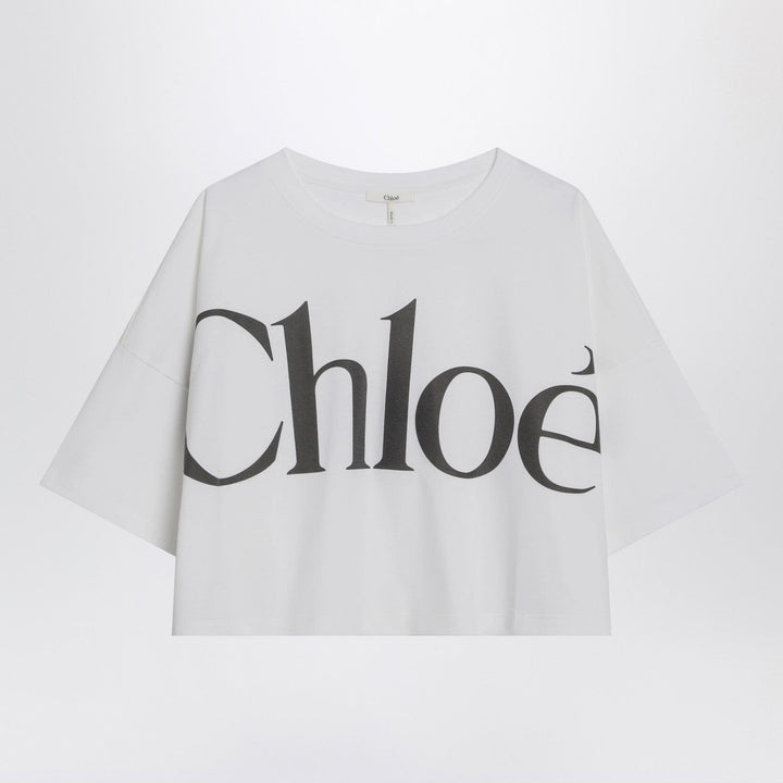 Shirts &amp; Tops White boxy T-shirt with logo print Brand
