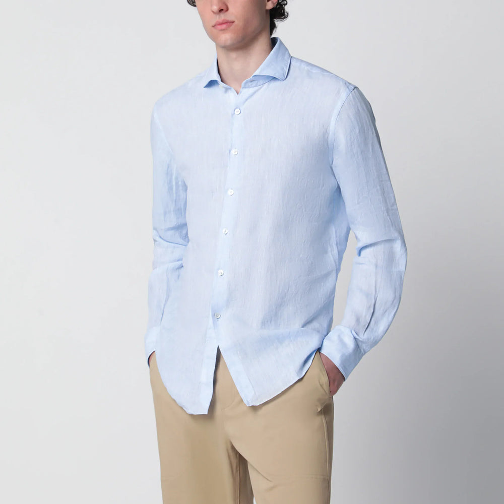 XACUS - Light blue Tailor Fit linen shirt Brand Shirts & Tops 39