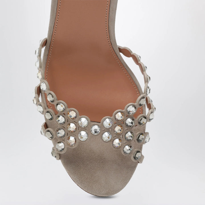 Aquazzura - Tequila crystal-embellished suede sandals Brand Shoes