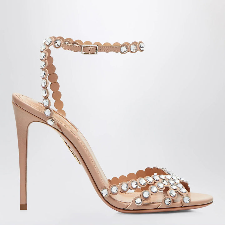 Aquazzura - Tequila Sandal crystal nappa sandals in Daisy yellow Brand Shoes