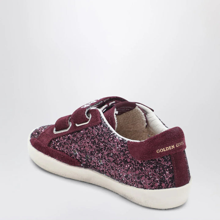 Golden Goose - Old School Sneakers in burgundy glitter Brand Shoes