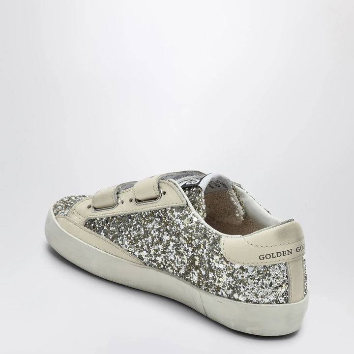 Golden Goose - Old School Sneakers in platinum/cream glitter Brand Shoes