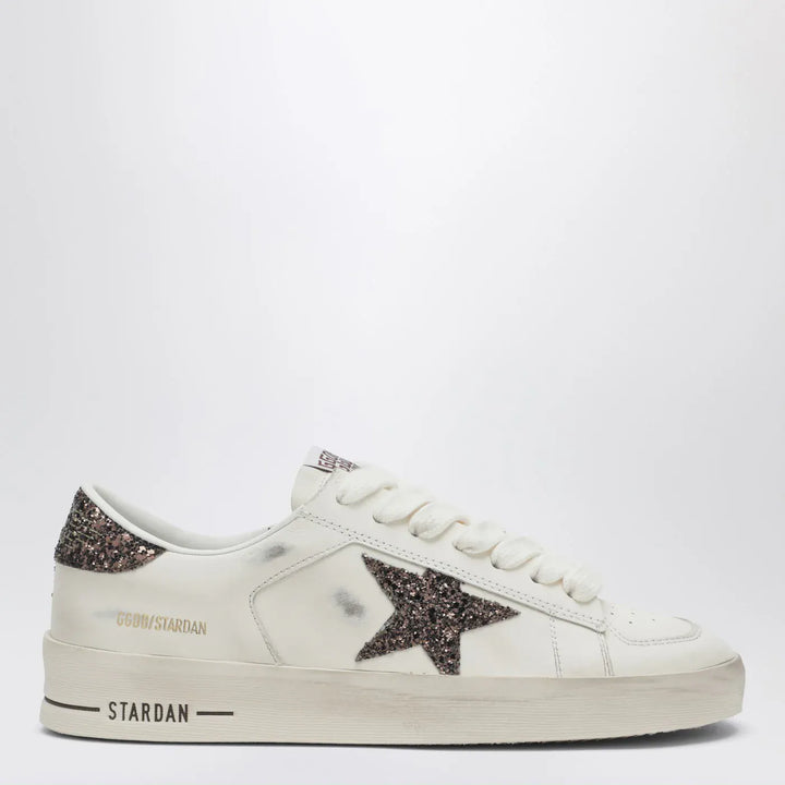 Golden Goose - Stardan Sneakers in white leather and brown glitter Brand Shoes 40 IT