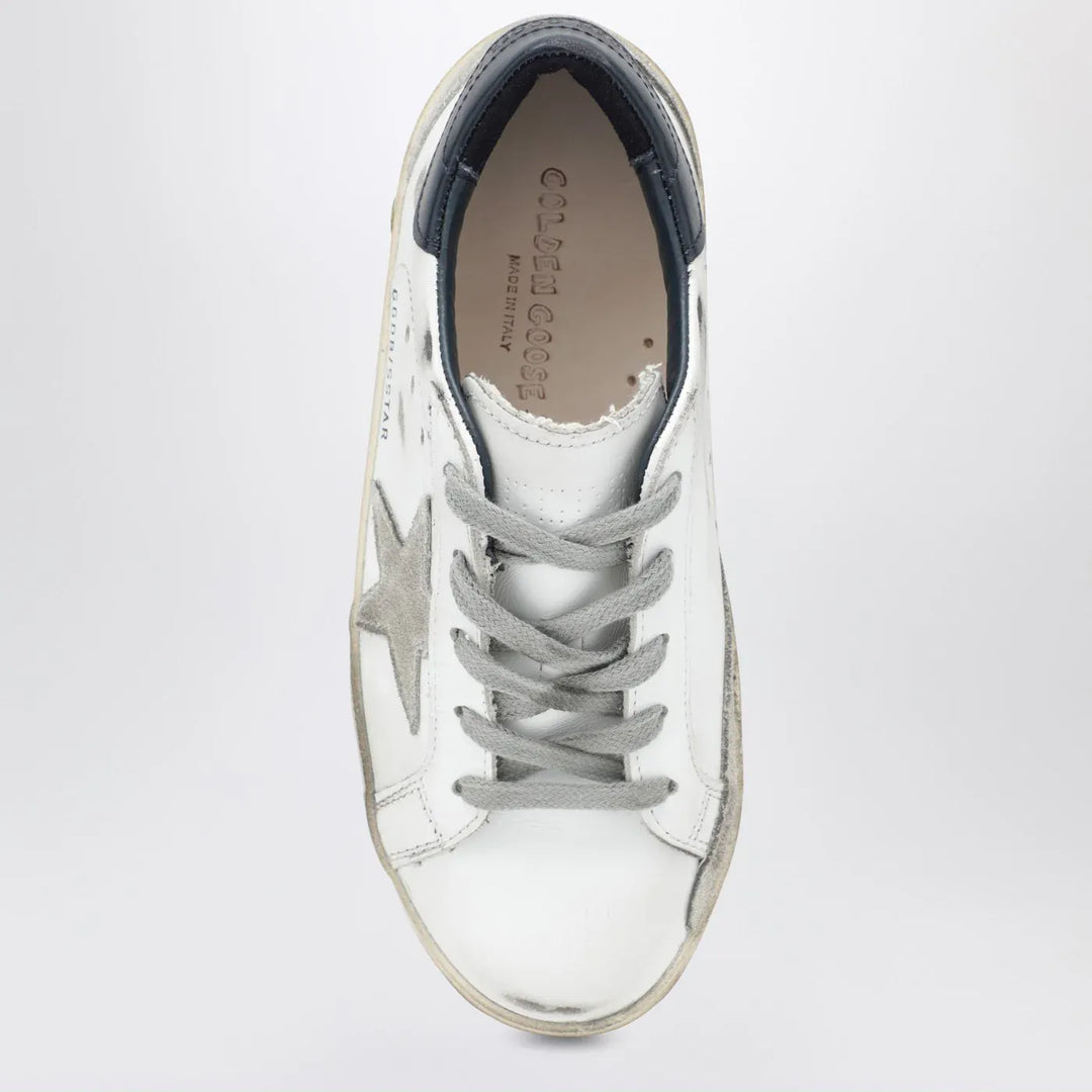 Golden Goose - Super-Star Sneakers in white/navy blue Brand Shoes