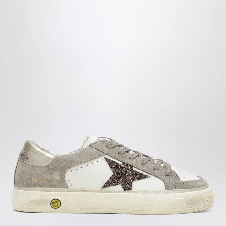 Shoes Golden Goose - White/taupe May sneakers with glitter star Brand