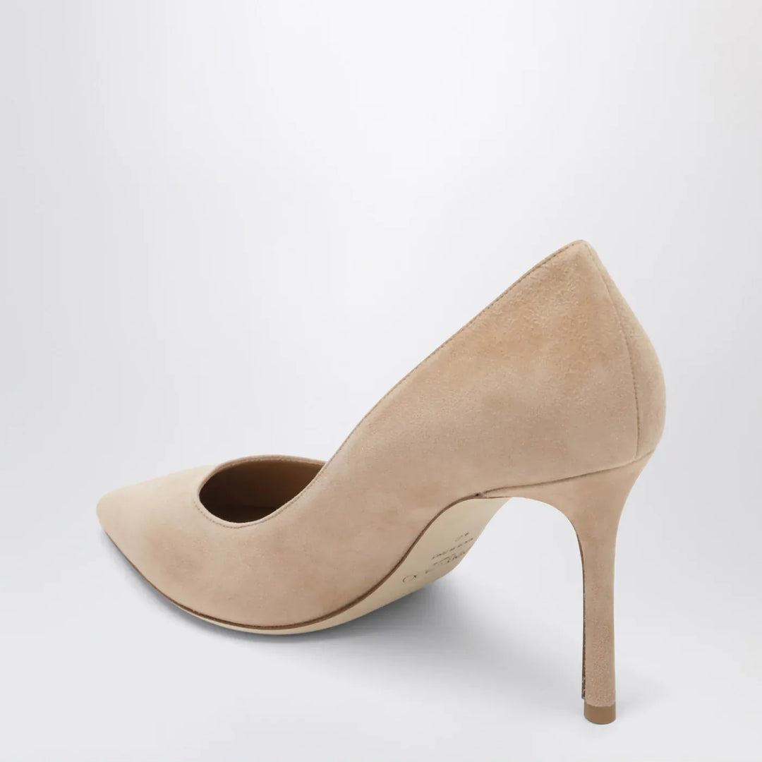 Jimmy Choo - Romy 85 light beige suede pumps Brand Shoes
