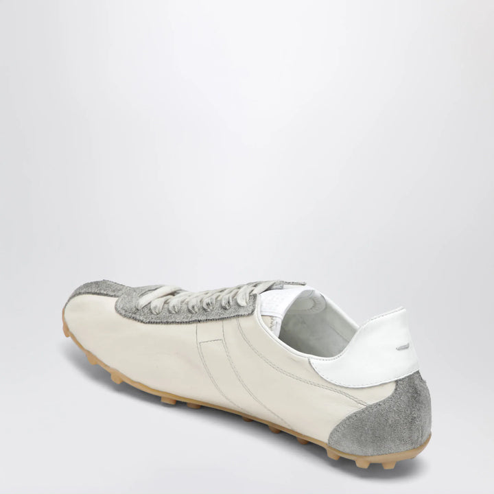 Maison Margiela - Sprinters Sneakers In Cream Leather And Vintage Suede Brand Shoes