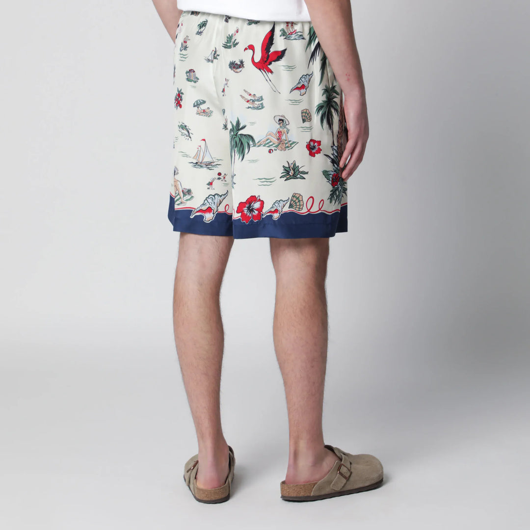 Dsquared2 - Bermuda shorts with tropical print in silk Brand Shorts