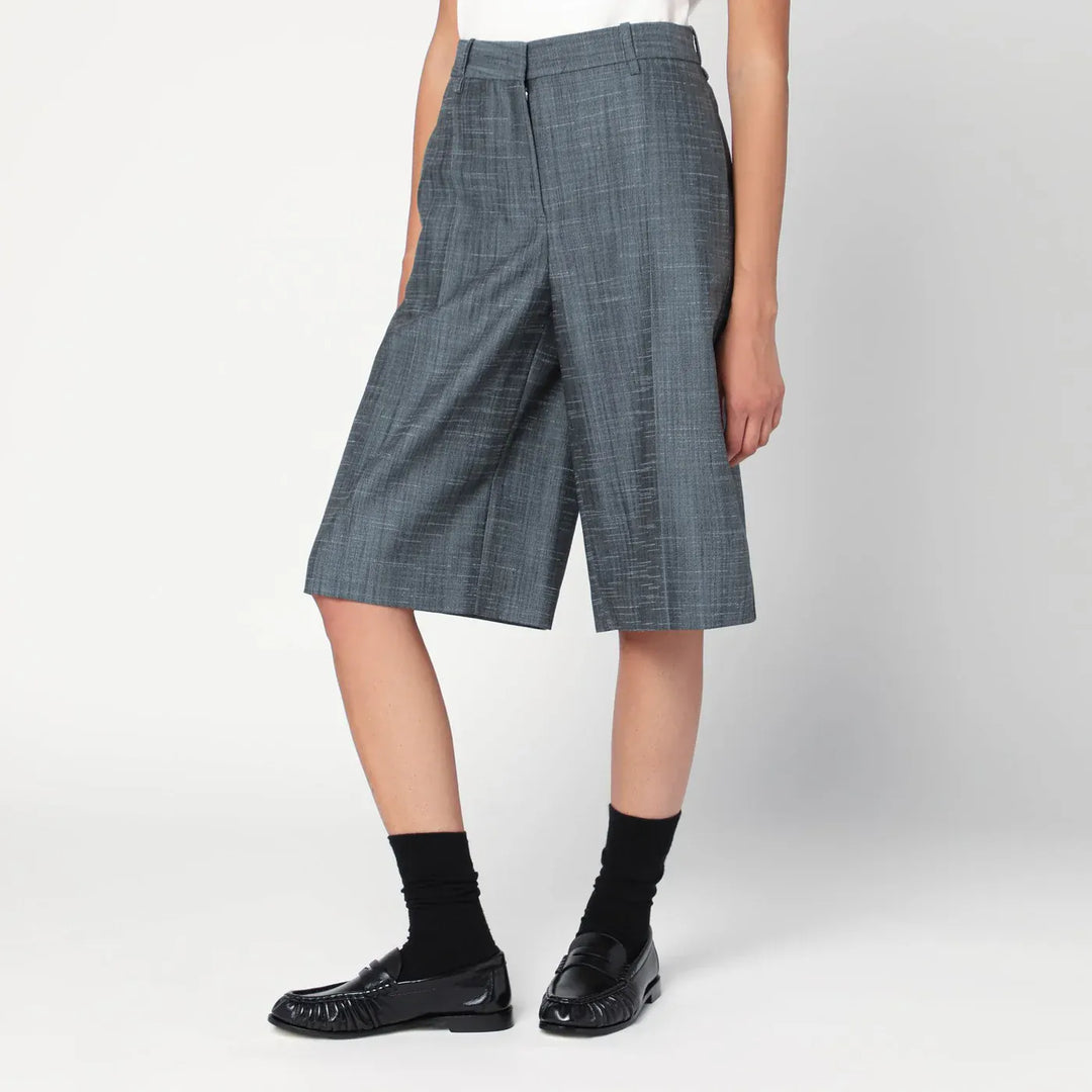 Jil Sander - Bermuda in lana dark sky Brand Shorts 38  FR