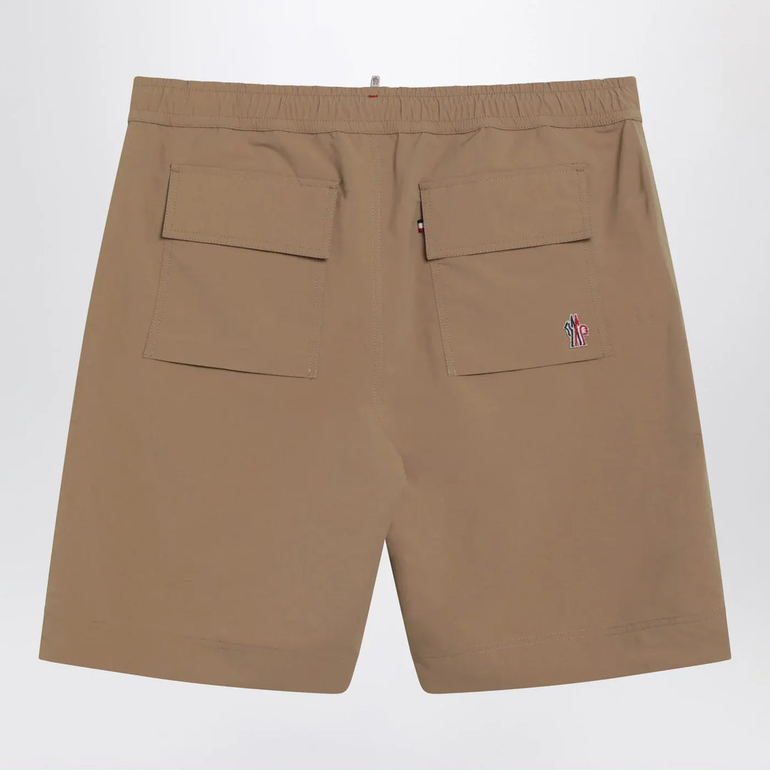 Moncler Grenoble - Beige technical froissé Bermuda shorts Brand Shorts